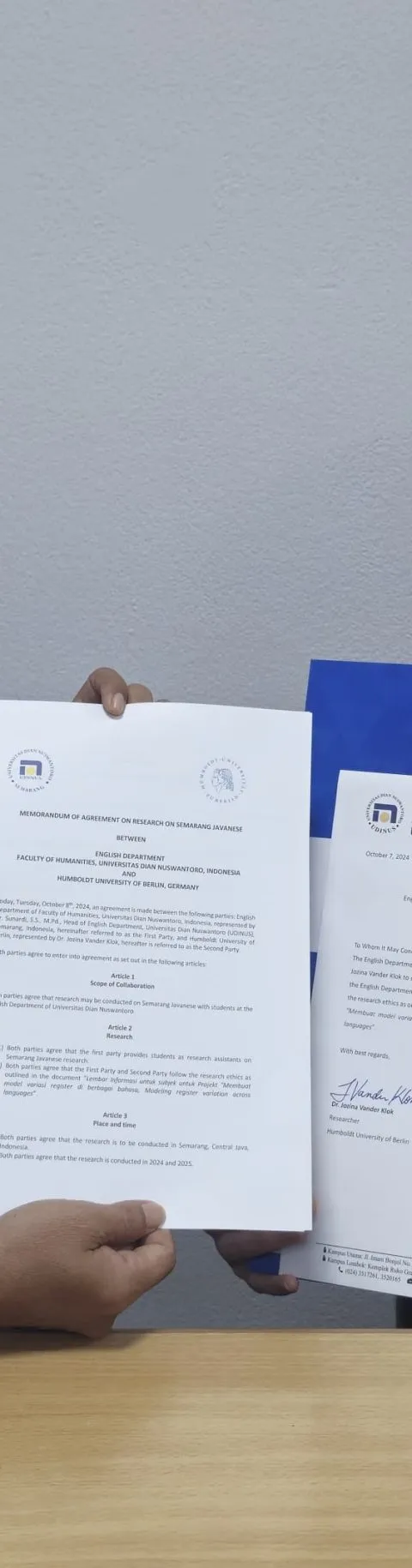 FIB Udinus Kerja Sama di Bidang Penelitian Linguistik dengan Humboldt University of Berlin
