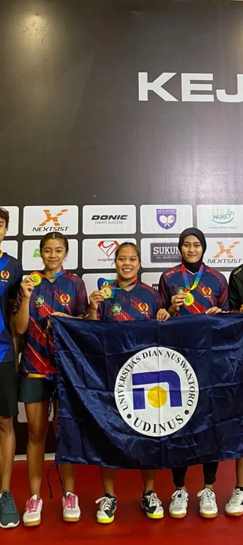 Lima Atlet Tenis Meja Udinus Bawa Kontingennya Raih Juara Umum di Kejurnas PB.PTMSI