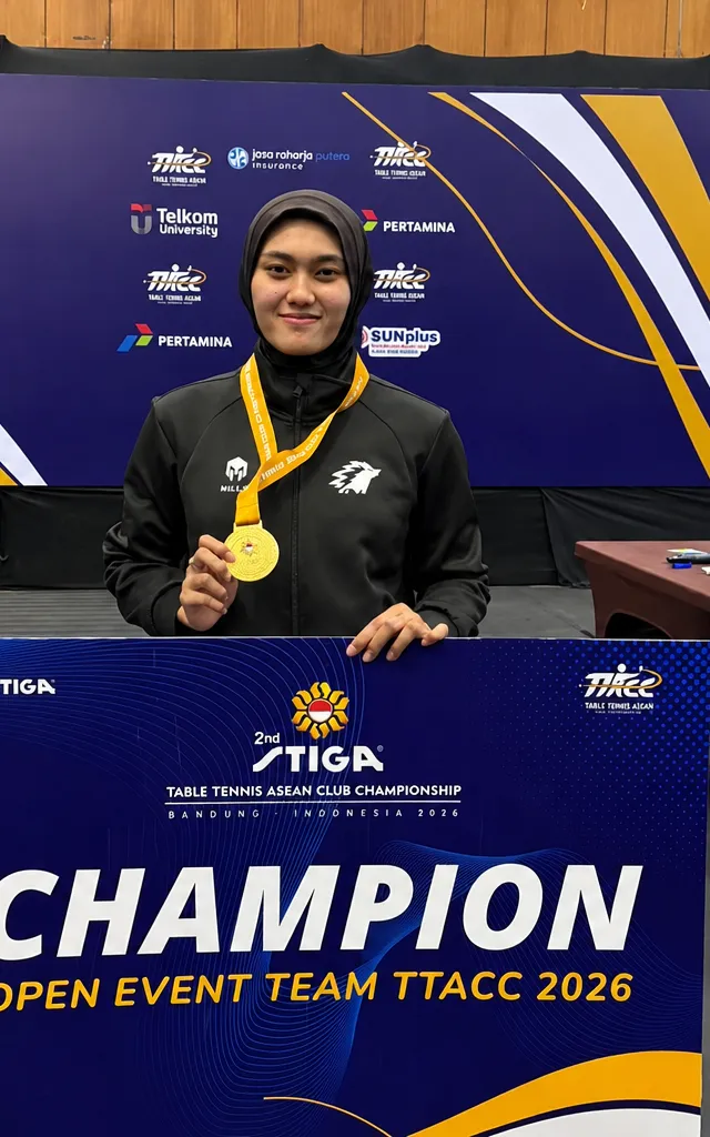 Mahasiswi Udinus Cindy Marcella Raih Juara I Tenis Meja ASEAN Club Championship 2026