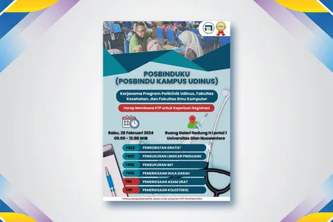 Ada Posbindu PTM dan Pengobatan Gratis Untuk Warga Kota Semarang di Udinus!