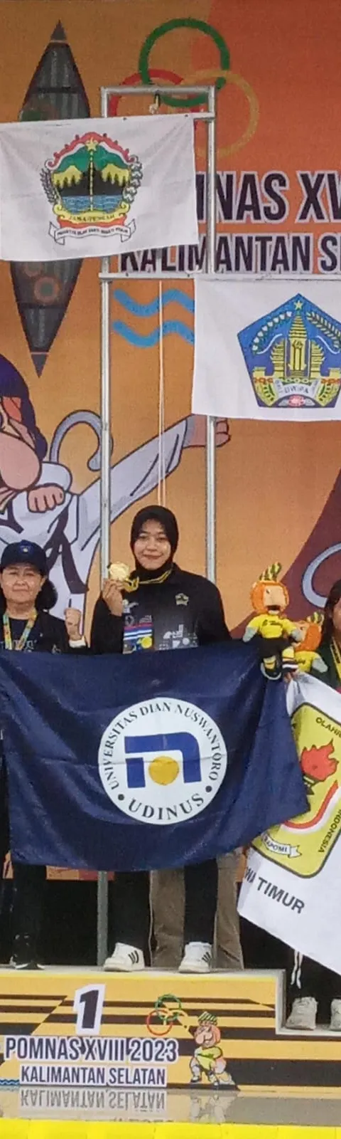 Atlet Taekwondo Udinus Raih Medali Emas di Pomnas XVIII 2023