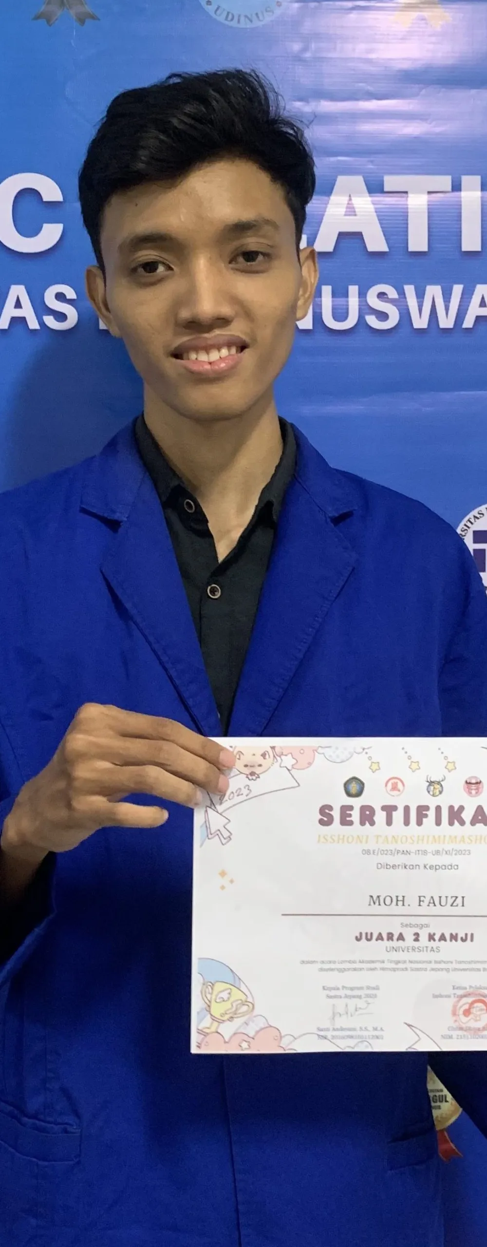 Mampu Memahami Huruf Kanji, Mahasiswa Sastra Jepang Udinus Juara di Tingkat Nasional