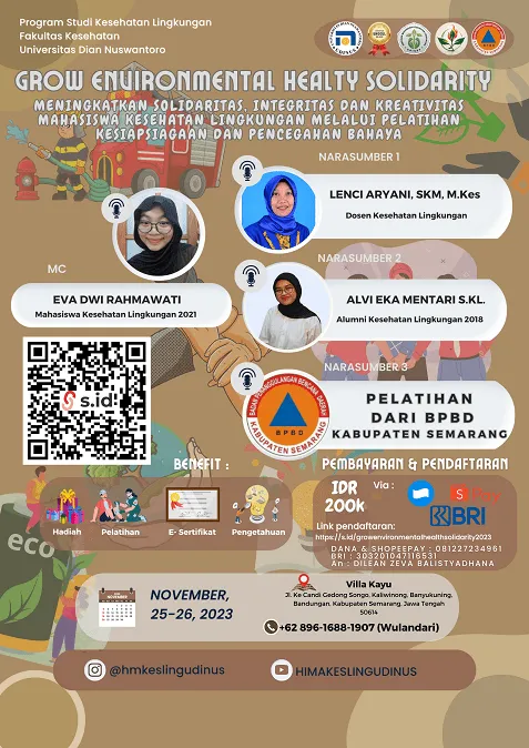 Poster Kegiatan Mahasiswa Udinus Grow Enviromental Health Solidarity