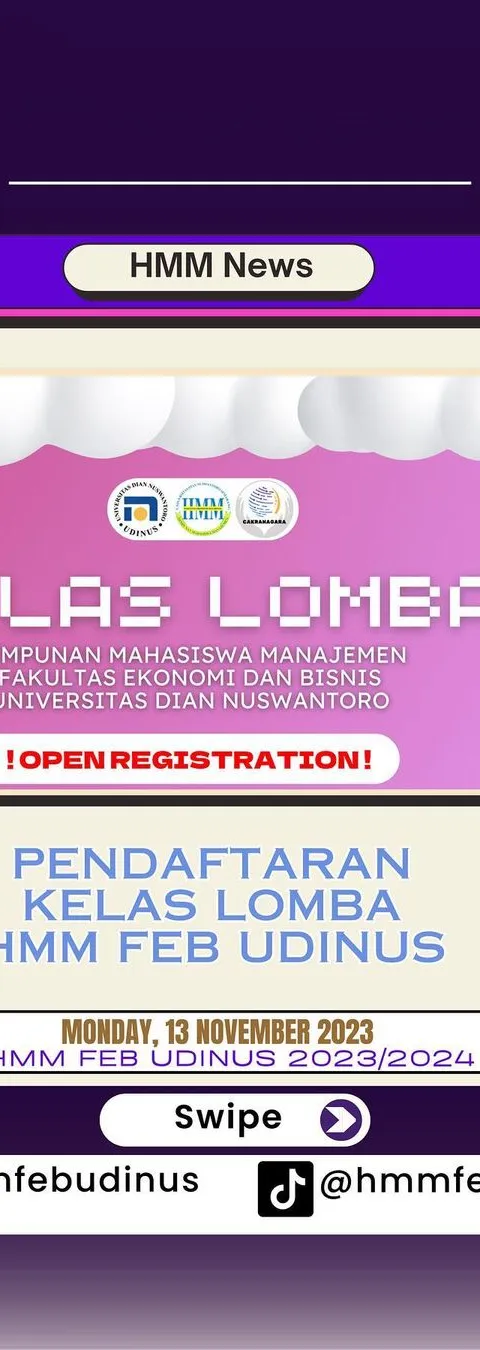 Gapai Prestasi Gabung dengan Kelas Lomba HMM FEB Udinus