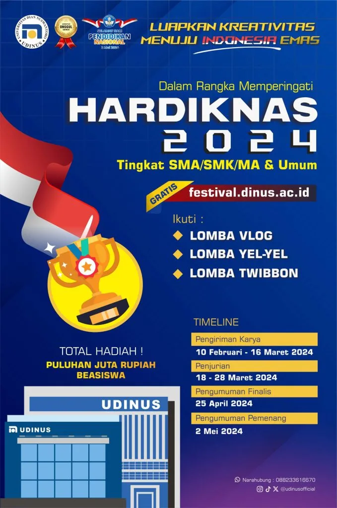 Udinus Rayakan Hardiknas 2024 dengan Lomba Berhadiah Beasiswa Jutaan Rupiah