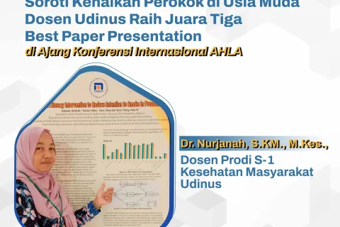 SOROTI KENAIKAN PEROKOK DI USIA MUDA, NURJANAH RAIH JUARA TIGA BEST PAPER PRESENTATION DI KONFERENSI INTERNASIONAL AHLA
