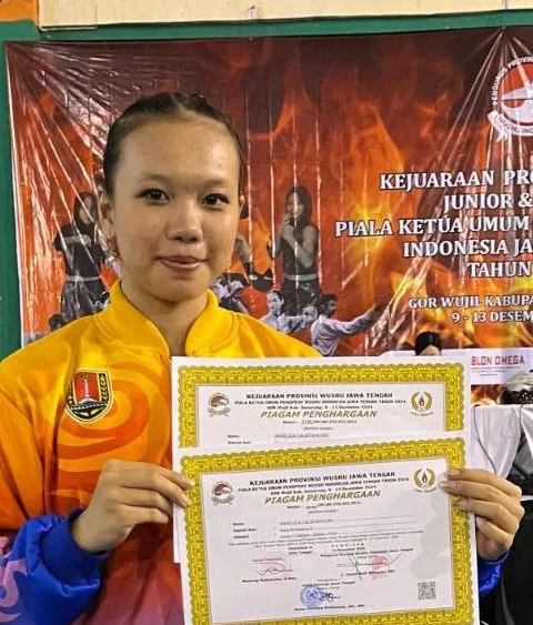 Angelica Panen Prestasi Lagi! Kantongi 2 Piagam di Piala Ketua Umum Pengprov Wushu Jateng