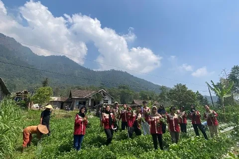 KEMBANGKAN POTENSI DESA TOLOKAN, TIM P2MD PENGELOLAAN PERHOTELAN UDINUS BERI PELATIHAN PAKET WISATA