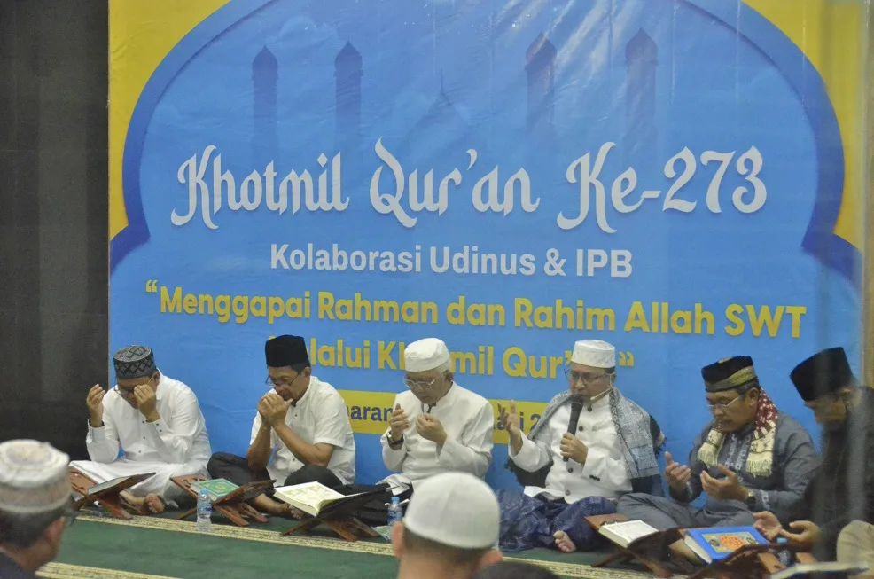 SILATURAHMI GURU BESAR UDINUS DAN IPB SEMAKIN ERAT LEWAT KHOTMIL QUR’AN KE-273