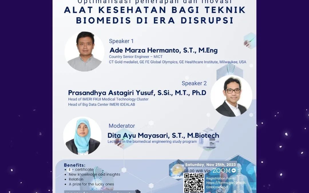 Poster Seminar Nasional Teknik Biomedis Udinus Kenali Alat Kesehatan di Era Disrupsi