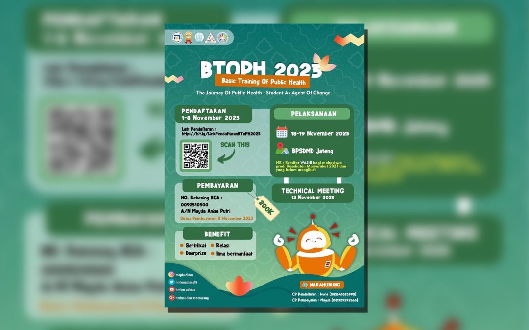 Poster BTOPH 2023 Pelatihan Mahasiswa Jadi Agen Perubahan