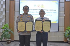 Rektor Udinus bersama Jadiklat Rojianstra SSDM Polri Usai Melakukan Penandatanganan MoU