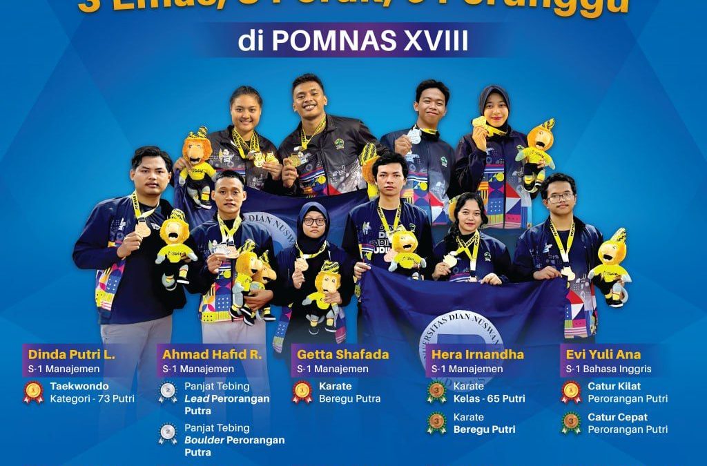 Atlet Udinus Sumbang 12 Medali POMNas Untuk Kontingen Jateng