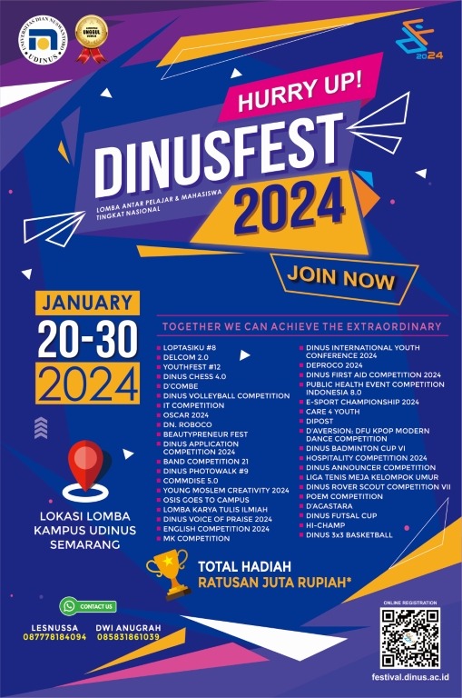 Dinusfest 2024 menjadi wadah bagai siswa SMA/K hingga mahasiswa kembangkan minat dan bakat mereka