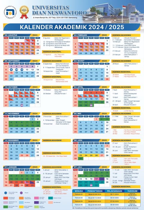 Kalender Akademik UDINUS - Udinus - Universitas Dian Nuswantoro