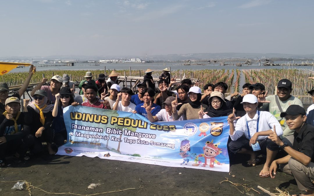 Wujud Cinta Lingkungan, Udinus Ajak Mahasiswa Baru Tanam 3.154 Bibit Mangrove di Mangunharjo