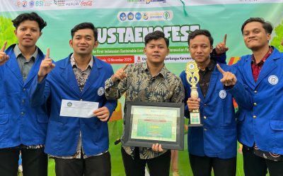 Lima Mahasiswa Udinus Sabet Juara 1 Sustaenofest 1.0 Expo Berkat Inovasi iWood yang Manfaatkan Limbah Kayu Jati