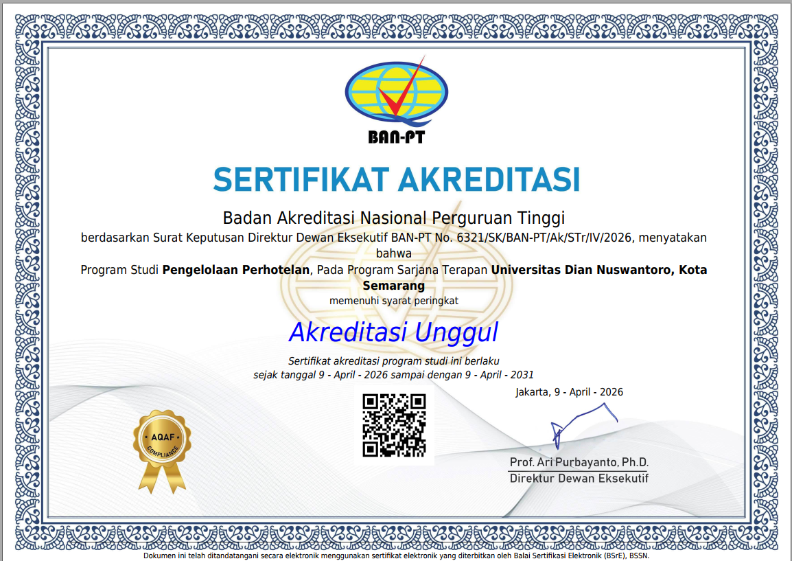 Akreditasi Pengelolaan Perhotelan - Baik Sekali